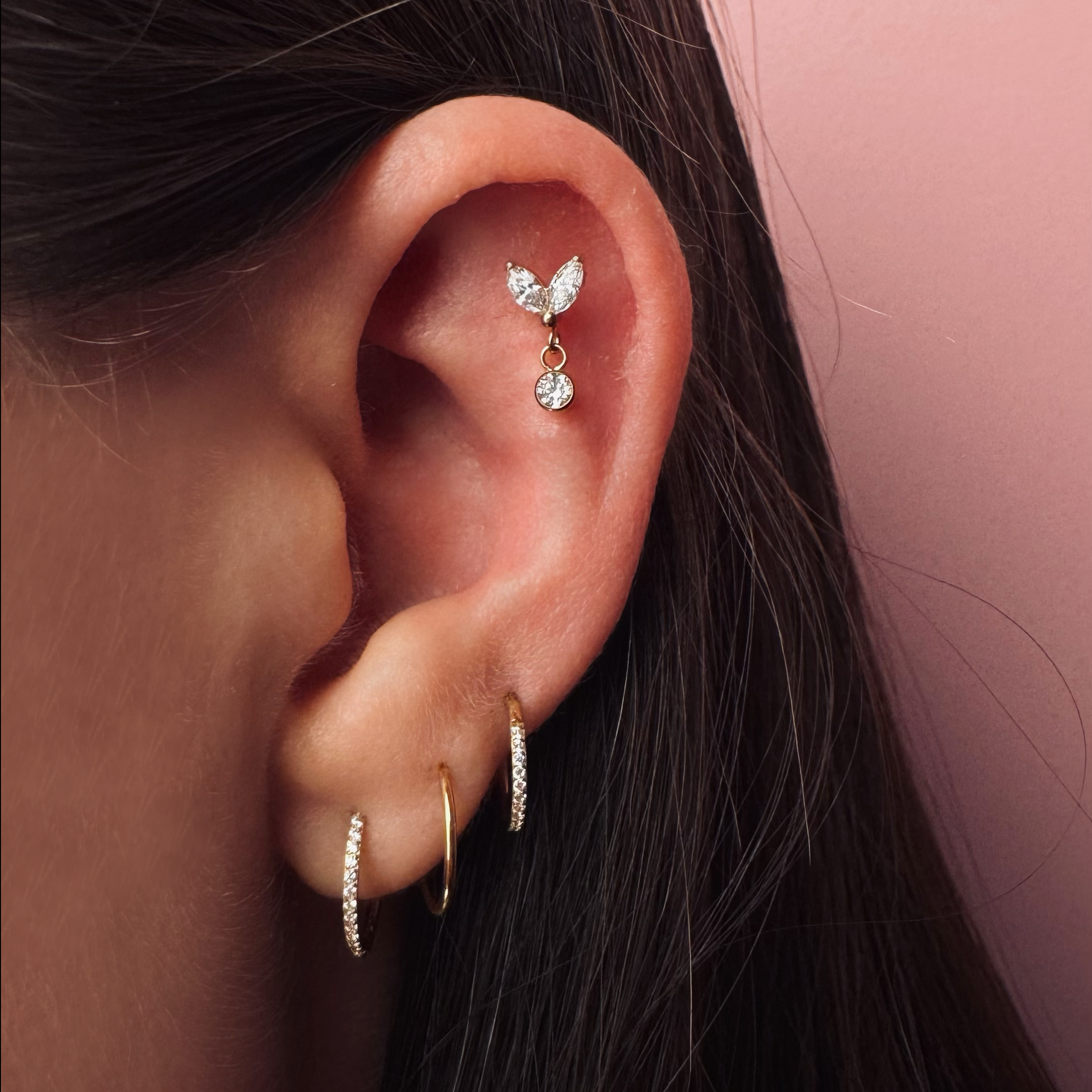 Piercing Double Marquise con pendente - Laei