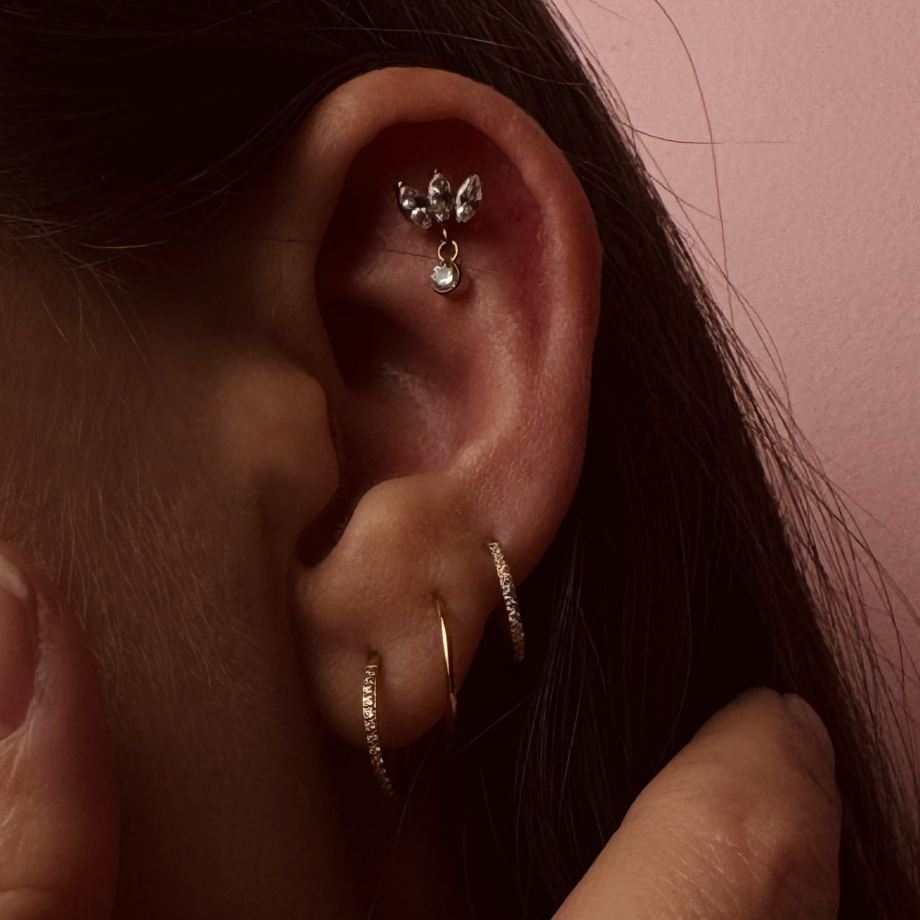 Piercing Triple Marquise con pendente - Laei