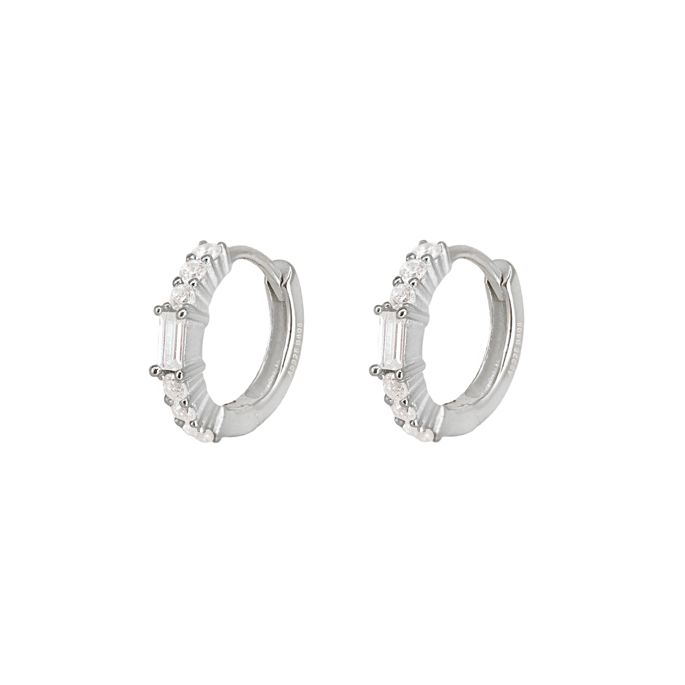 Orecchini Huggie Baguette Argento 925 - Laei