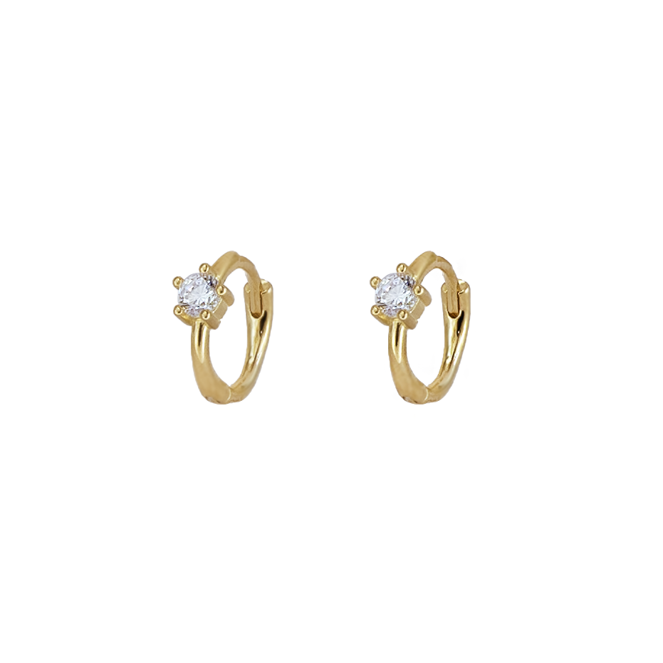 Orecchini Huggie Solitario Argento 925 - Laei