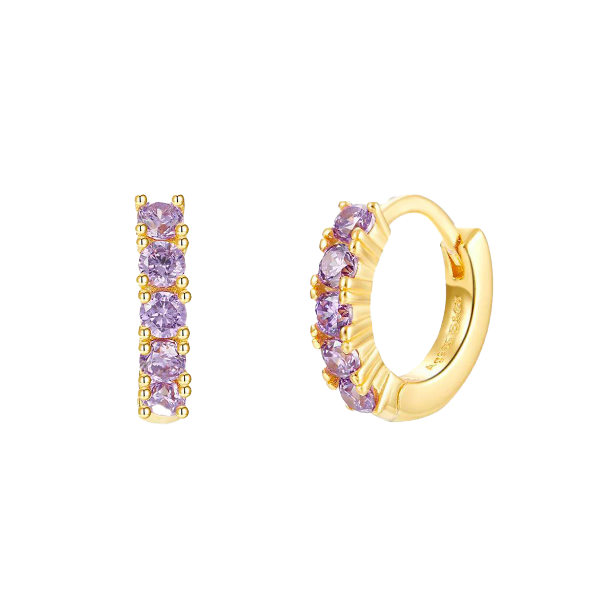 Orecchini Huggie Hoop Zirconati Argento 925 - Laei