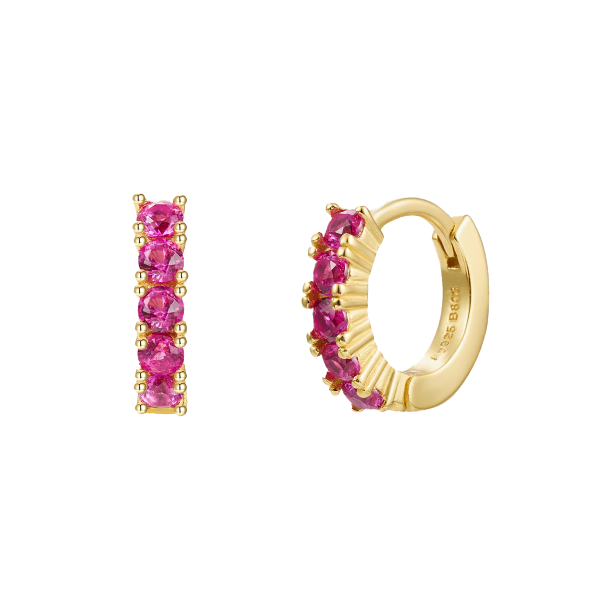 Orecchini Huggie Hoop Zirconati Argento 925 - Laei