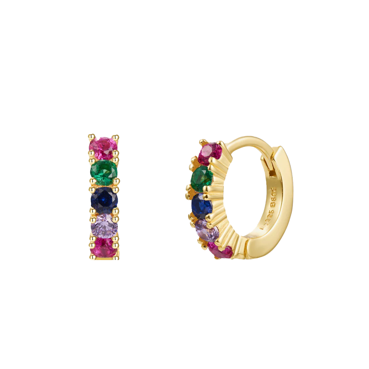 Orecchini Huggie Hoop Zirconati Argento 925 - Laei