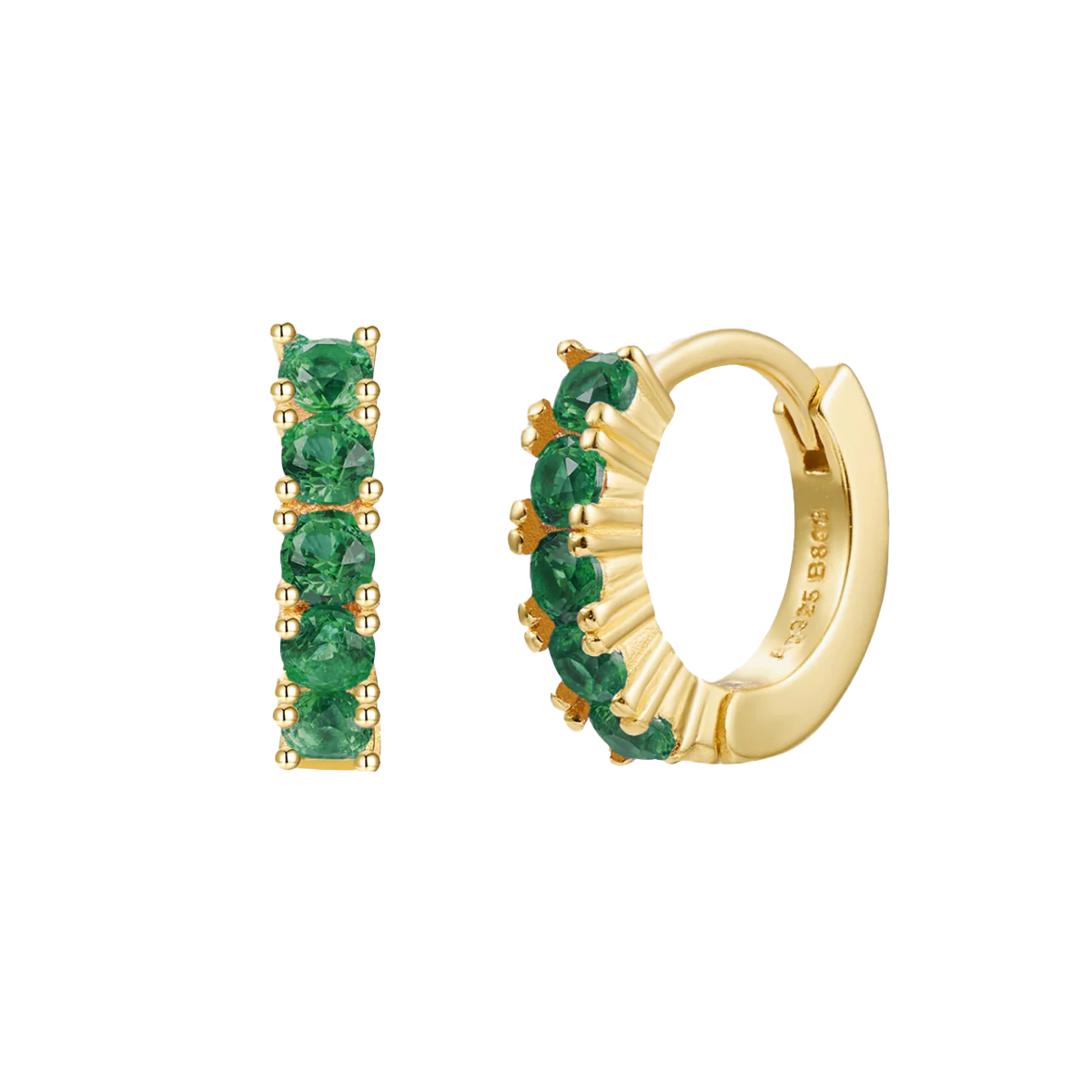 Orecchini Huggie Hoop Zirconati Argento 925 - Laei