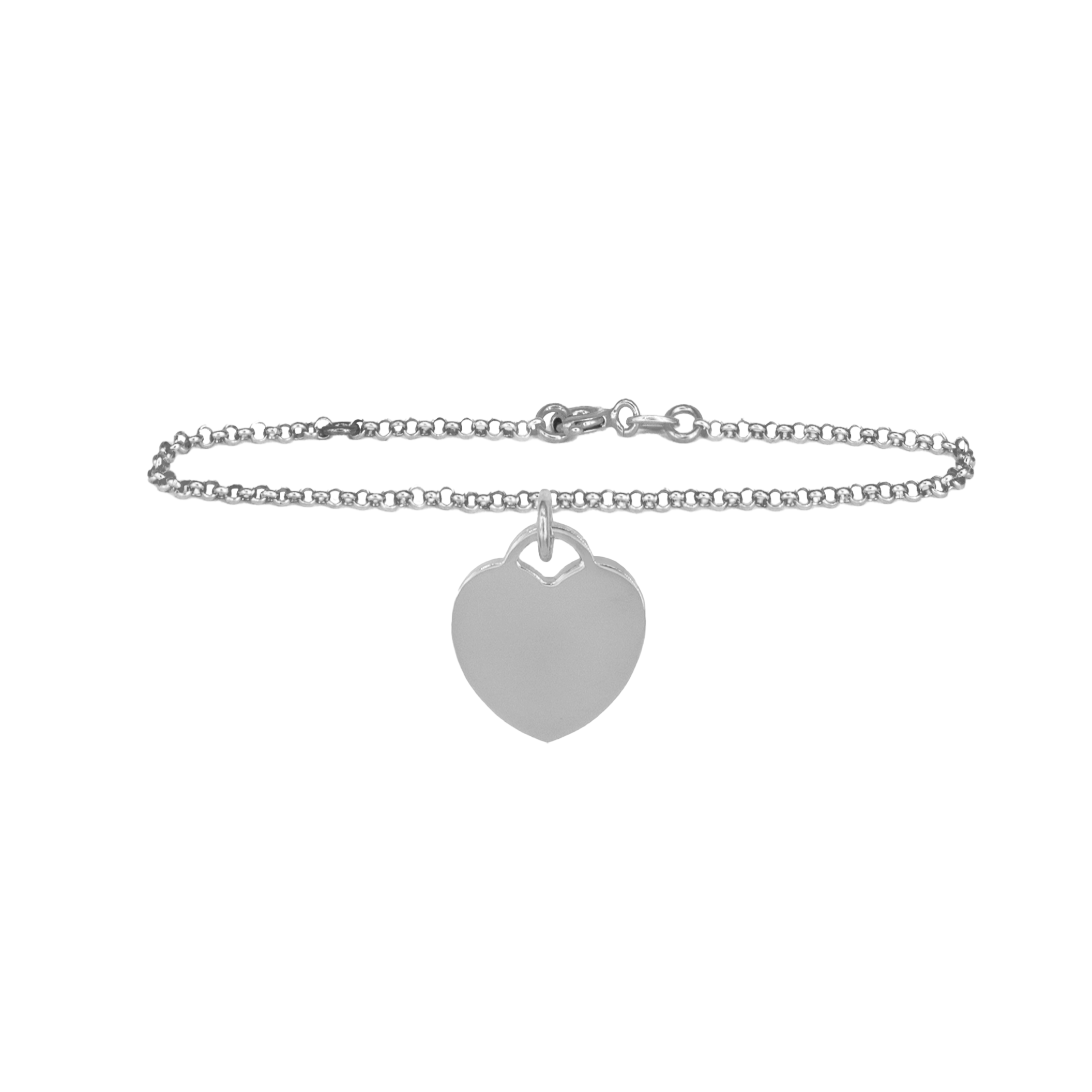 Bracciale Cuore con Incisione Calligrafica in Argento 925