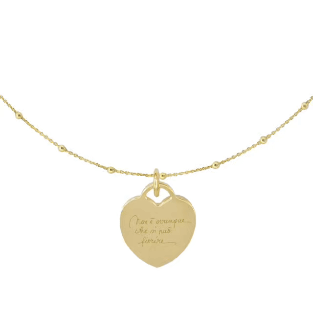 Collana Cuore con Incisione Calligrafica in Argento 925 - Laei