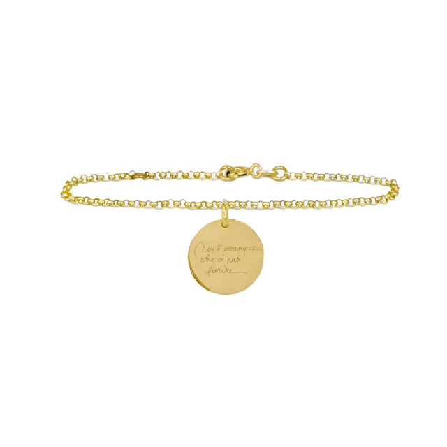 Bracciale Dot Medio con Incisione Calligrafica in Argento 925