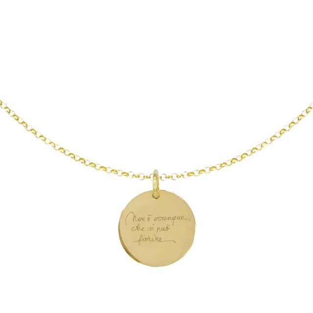 Collana Dot con Incisione Calligrafica in Argento 925 - Laei