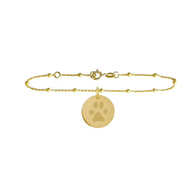 Bracciale Dot Medio con Incisione Impronte in Argento 925