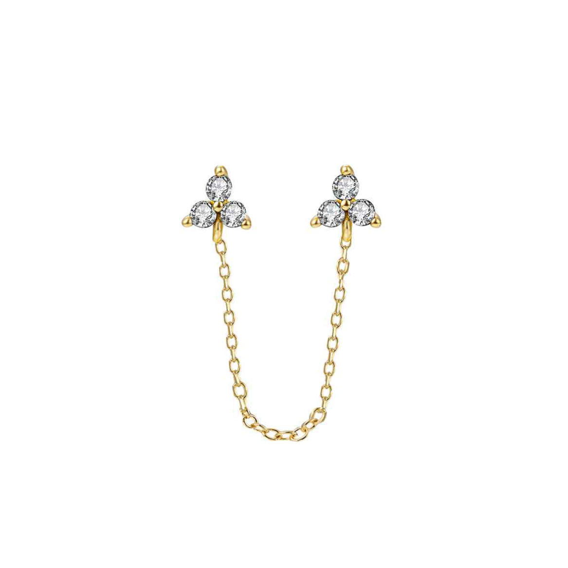 Orecchini Trinity Chain in Argento 925 - Laei