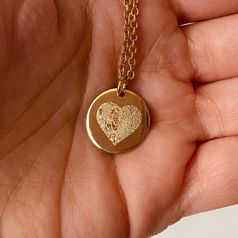 Collana Dot con Doppia Impronta Cuore in Argento 925 - Laei Shop