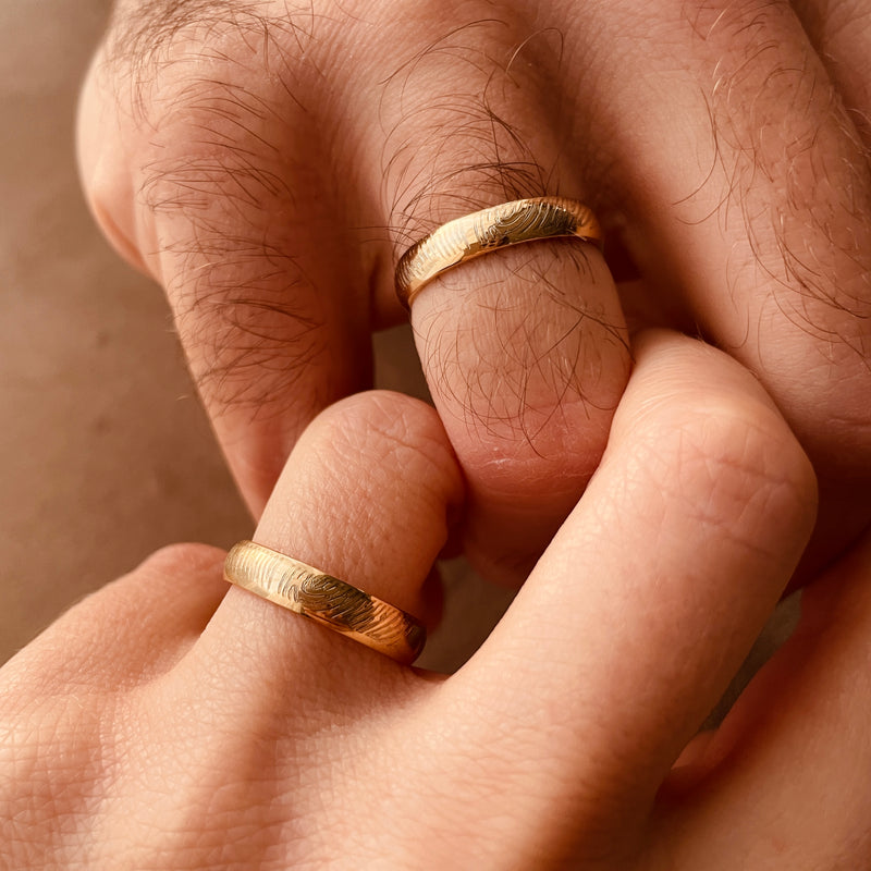 Coppia di Fedine con Impronta in oro 9kt - Laei Shop