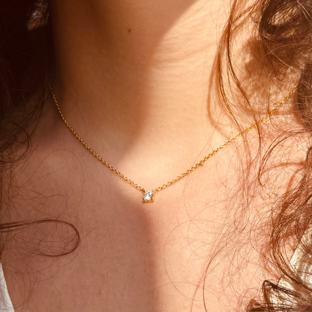 Collana Solitario Argento 925
