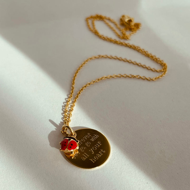 Collana Dot Coccinella con Incisione Personalizzata in Argento 925 - Laei Shop
