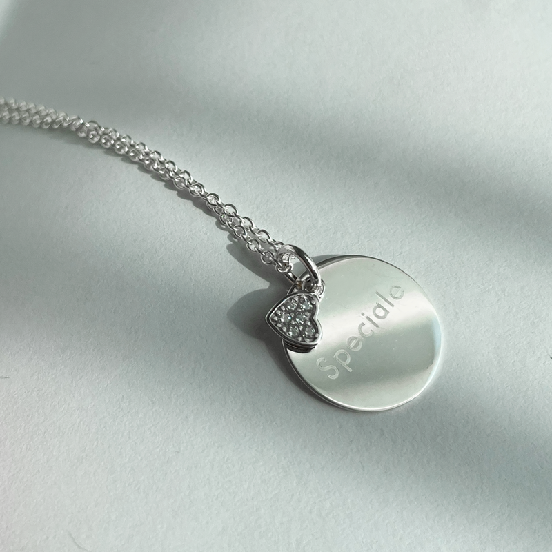 Collana Dot Cuoricino con Incisione Personalizzata in Argento 925 - Laei Shop
