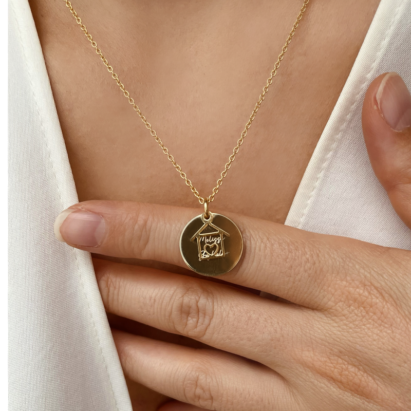 Collana Dot Casa con Incisione Personalizzata in Argento 925 - Laei Shop