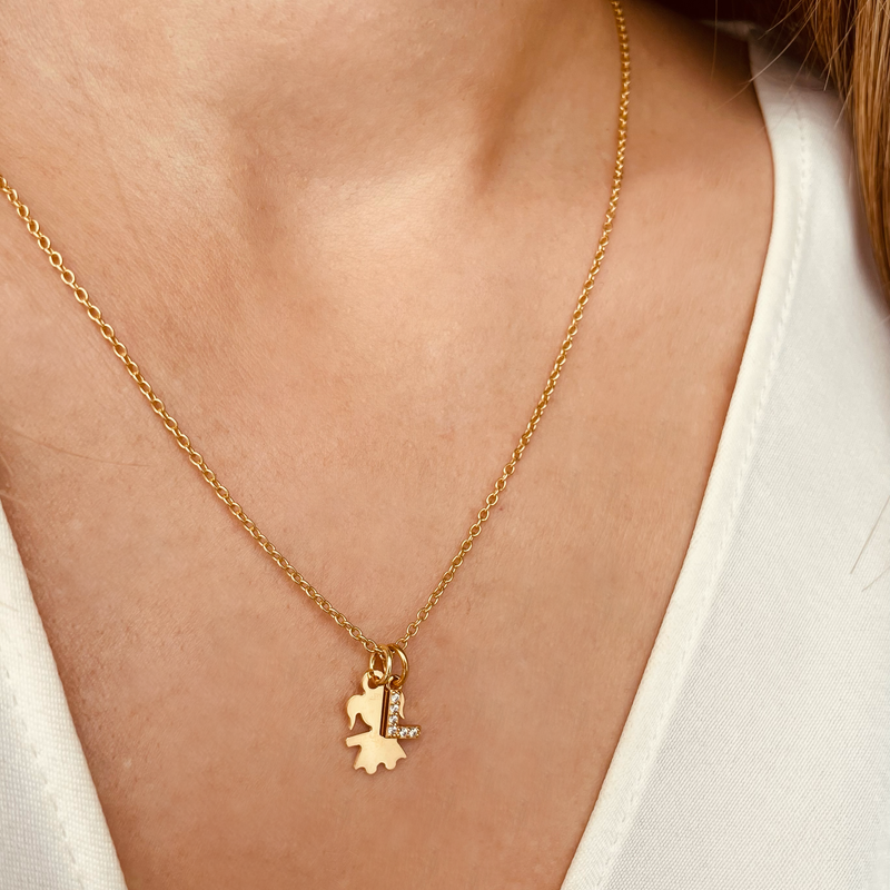 Collana Famiglia con Iniziale Lux Personalizzata in Argento 925 - Laei Shop