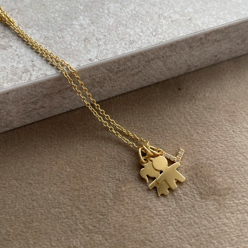 Collana Famiglia con Iniziale Lux Personalizzata in Argento 925 - Laei Shop