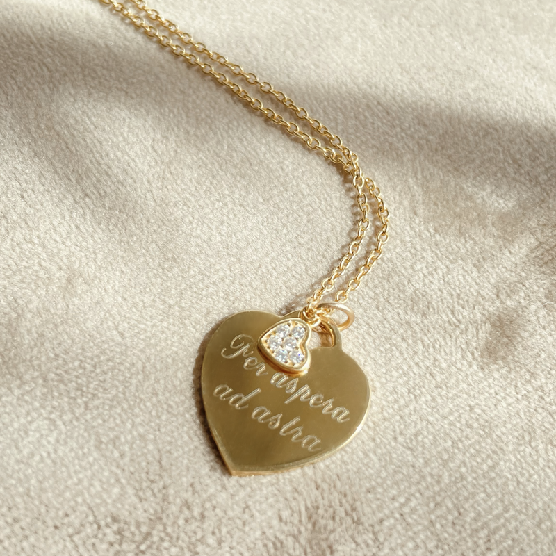 Collana Cuore Cuoricino con Incisione Personalizzata in Argento 925 - Laei Shop