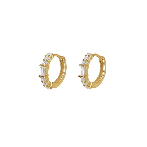 Orecchini Huggie Baguette Argento 925