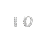 Orecchini Huggie Hoop Zirconati Argento 925