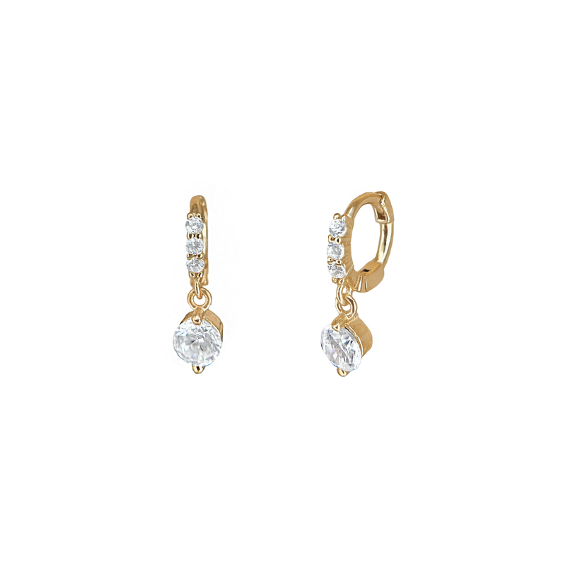 Orecchini Huggie Punto Luce Pendente Argento 925