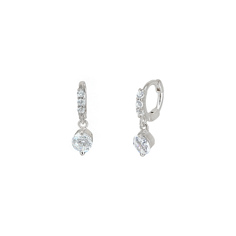 Orecchini Huggie Punto Luce Pendente Argento 925