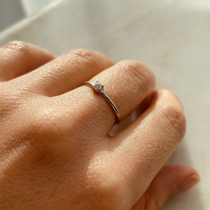 Anello Mini Solitario Argento 925 - Laei Shop