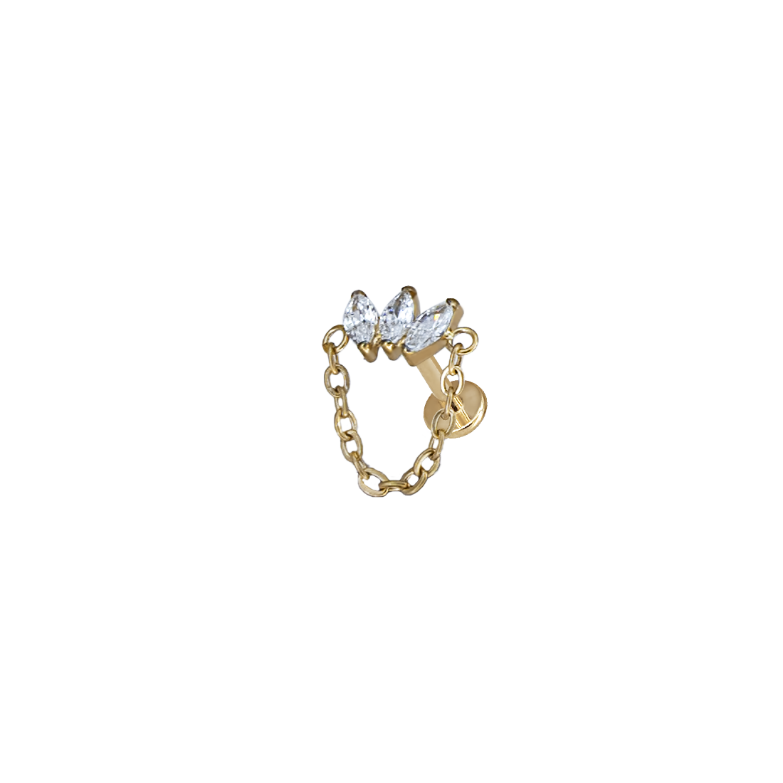 Piercing Triple Marquise con Catenella