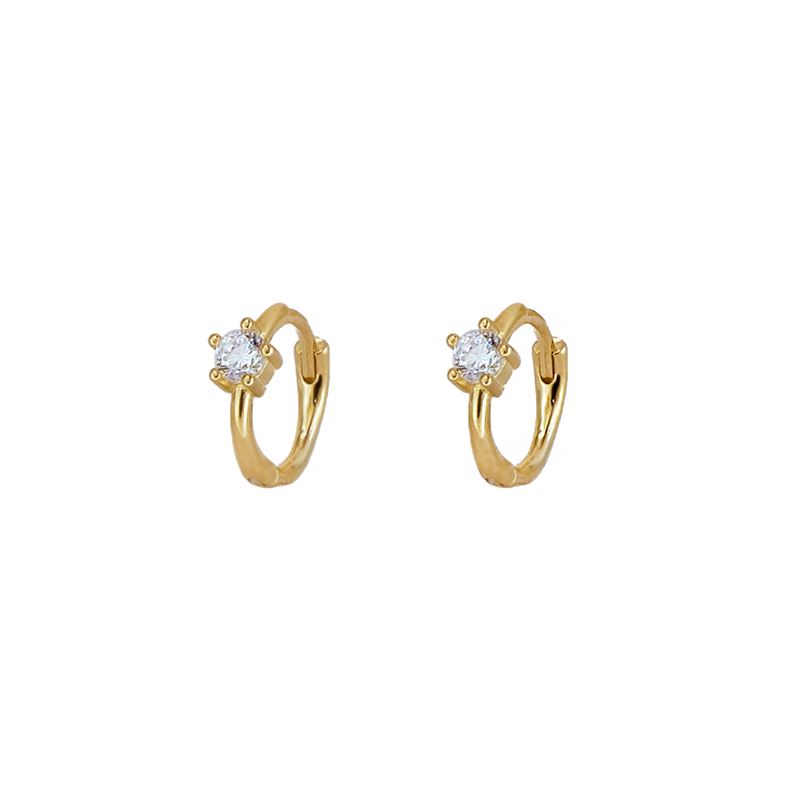 Orecchini Huggie Solitario Argento 925