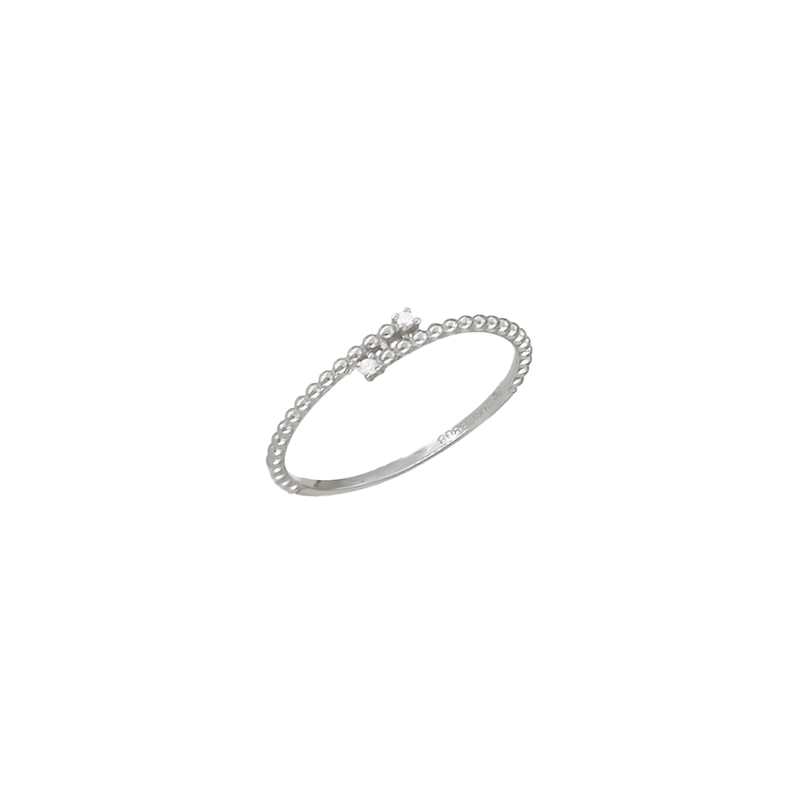 Anello Double Zirconia Argento 925 - Laei Shop