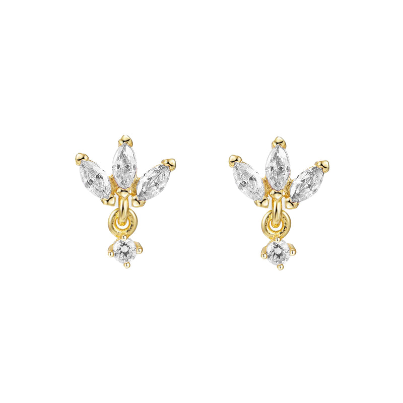 Orecchini Triple Marquise Pendente Argento 925