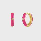 Orecchini Huggie Hoop Smaltati Argento 925 - Laei Shop