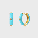 Orecchini Huggie Hoop Smaltati Argento 925 - Laei Shop