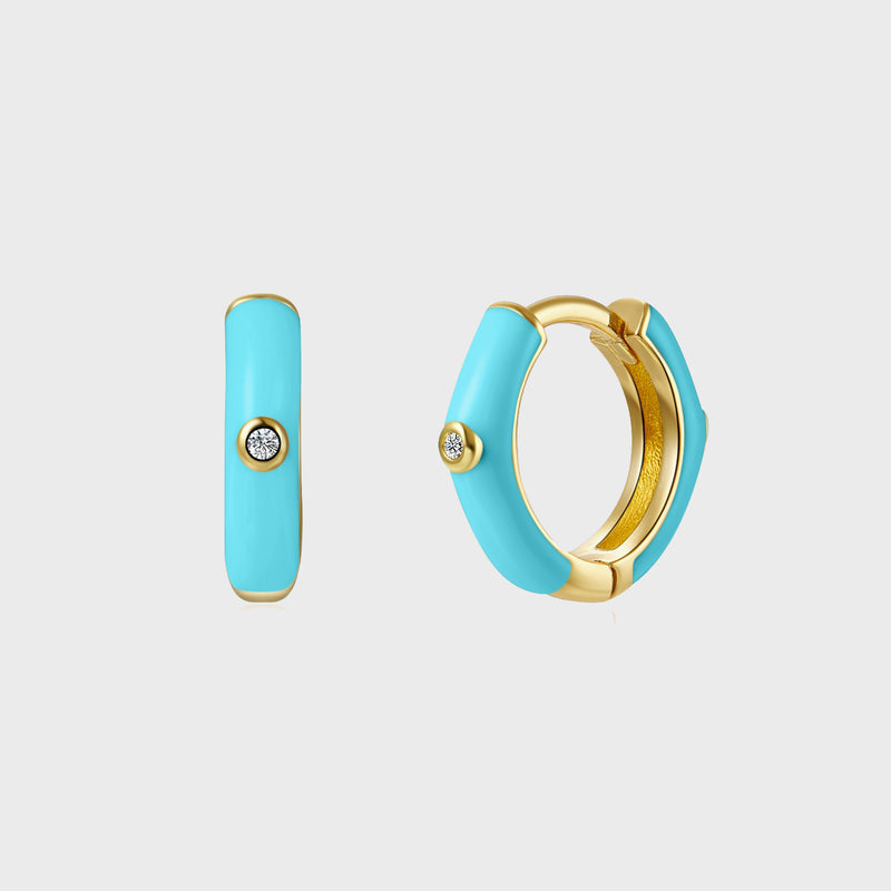 Orecchini Huggie Hoop Smaltati Argento 925 - Laei Shop