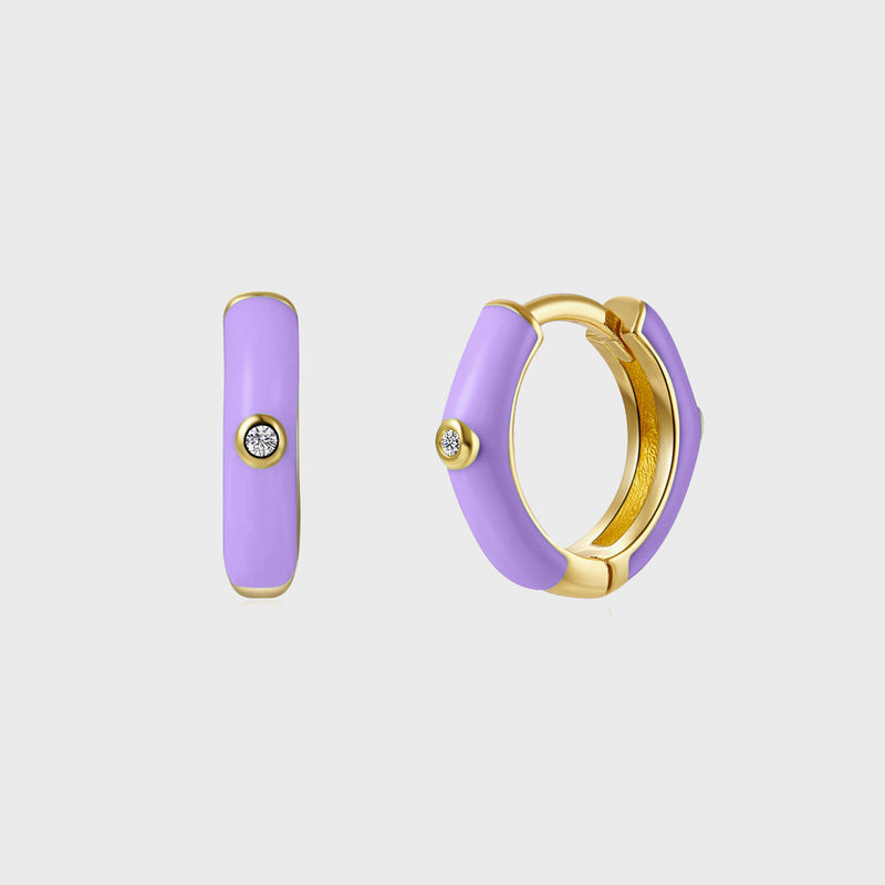 Orecchini Huggie Hoop Smaltati Argento 925 - Laei Shop