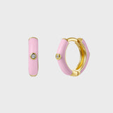 Orecchini Huggie Hoop Smaltati Argento 925 - Laei Shop