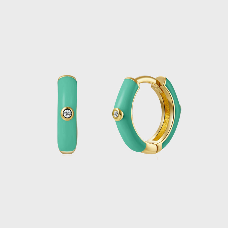Orecchini Huggie Hoop Smaltati Argento 925 - Laei Shop