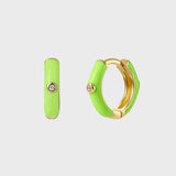 Orecchini Huggie Hoop Smaltati Argento 925 - Laei Shop