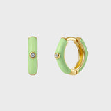 Orecchini Huggie Hoop Smaltati Argento 925 - Laei Shop