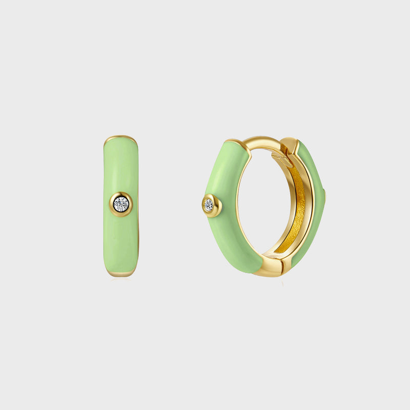 Orecchini Huggie Hoop Smaltati Argento 925 - Laei Shop