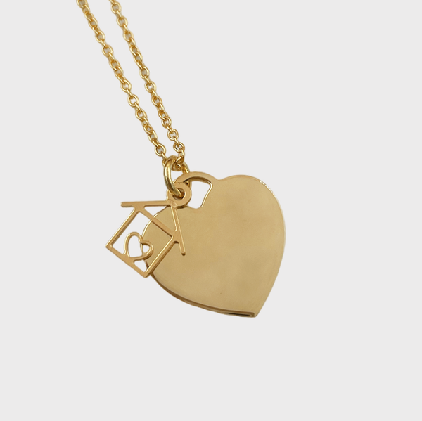 Collana Cuore Casa con Incisione Personalizzata in Argento 925