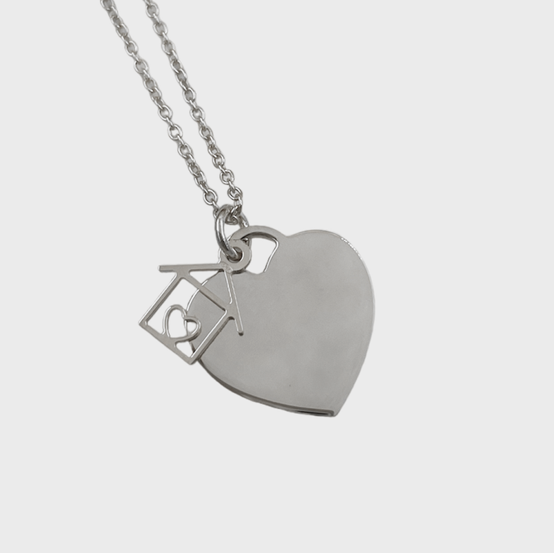 Collana Cuore Casa con Incisione Personalizzata in Argento 925 - Laei Shop