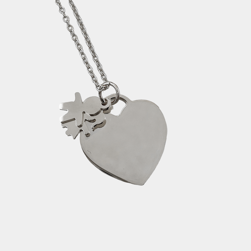 Collana Cuore Famiglia  con Incisione Personalizzata in Argento 925 - Laei Shop