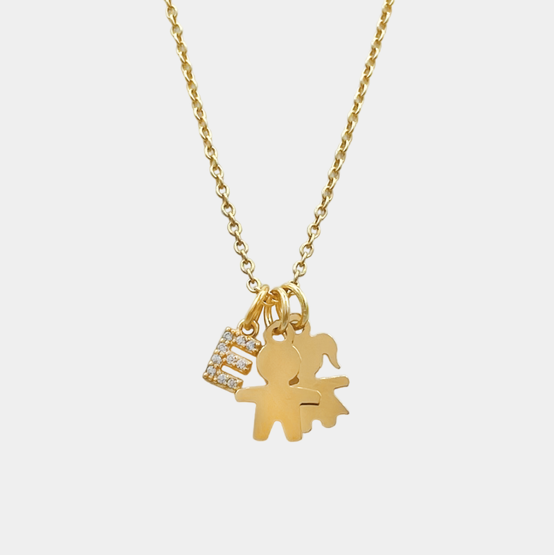 Collana Famiglia con Iniziale Lux Personalizzata in Argento 925 - Laei Shop