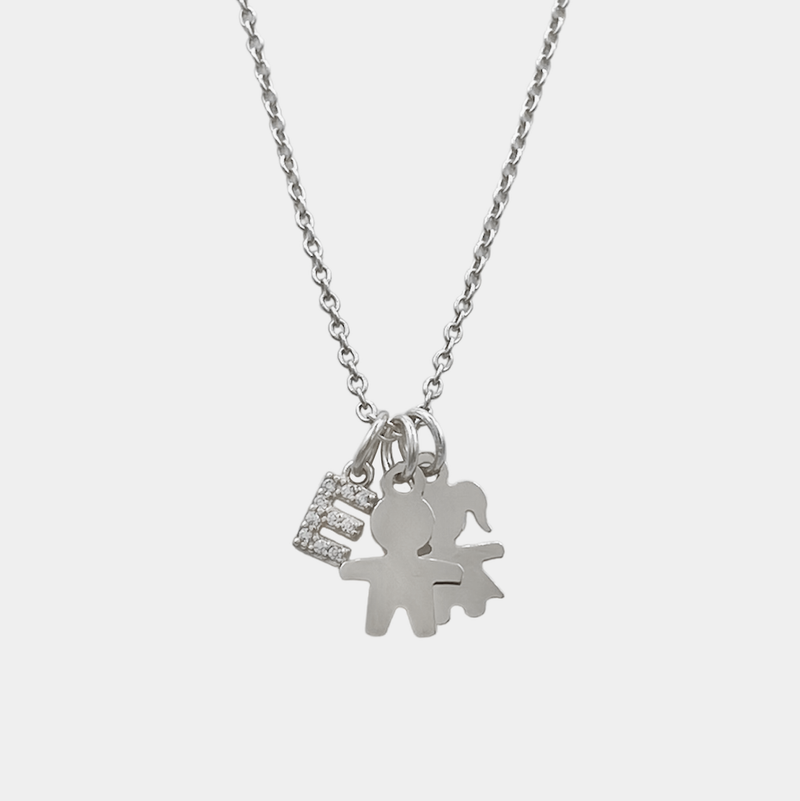 Collana Famiglia con Iniziale Lux Personalizzata in Argento 925 - Laei Shop