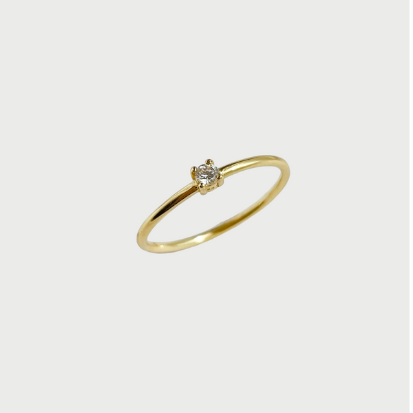 Anello Mini Solitario Argento 925