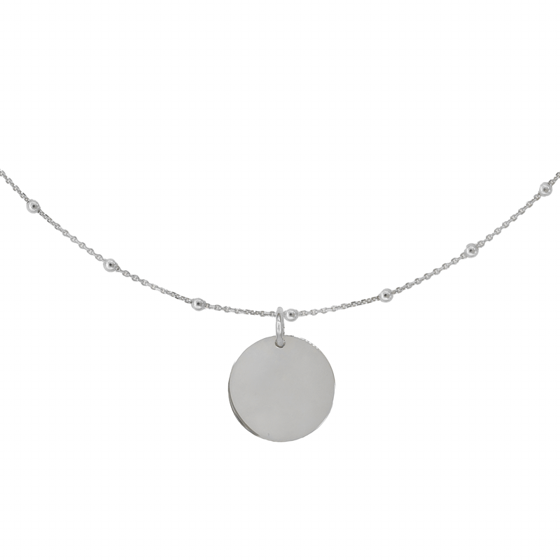 Collana Dot  Medio con Incisione Personalizzata in Argento 925