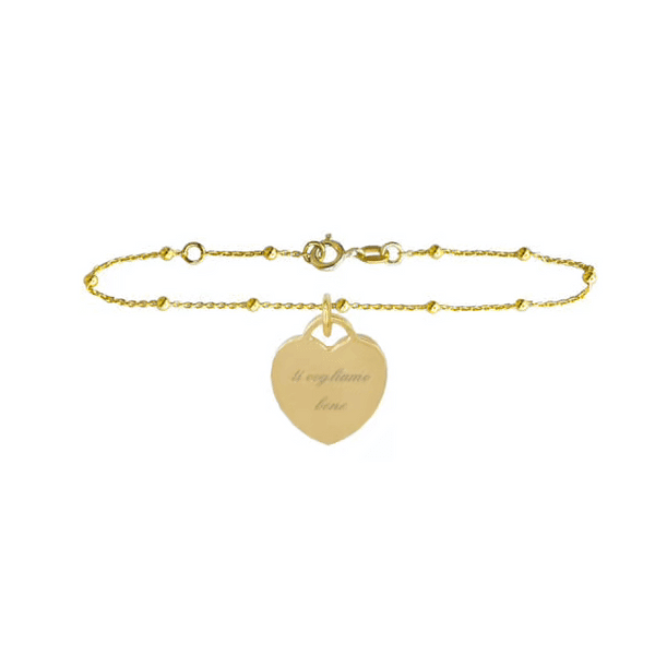 Bracciale con cuore donna 1 incisione personalizzata Bracciale con cuore donna 1 incisione personalizzata