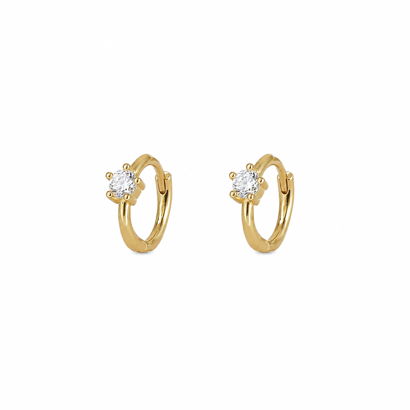 Orecchini Huggie Solitario Argento 925